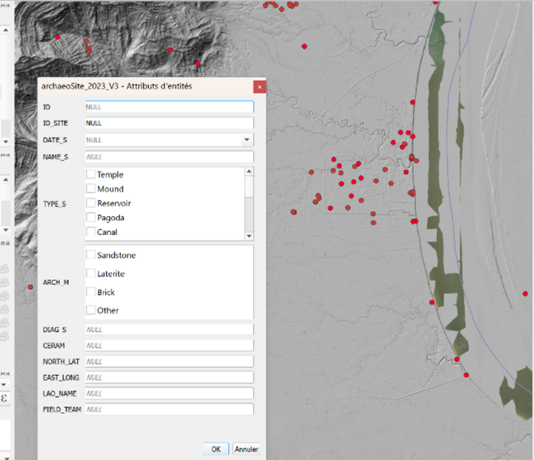 Geolocation data entry - QGIS form (© CHAMPA project).