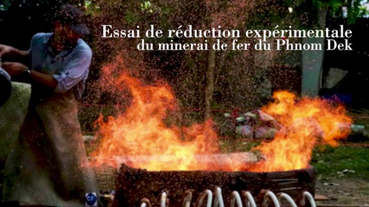 Experimental reduction test on Phnom Dek iron ore