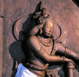 Image du gardien qui personnifie le trident de Śiva au temple de Tirumayyam, Inde (Cliché Dominic Goodall).