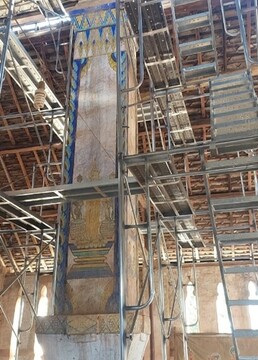 Installation des échafaudages au Vat Taleo Kao – Février 2026 (© Projet CHAMPA).