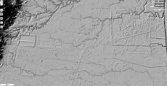 Vue Lidar du site de Vat Phu - ville ancienne © Projet CHAMPA