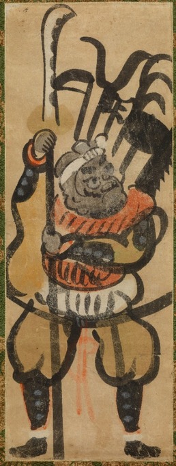 Benkei à la hallebarde, peinture d’Ōtsu, XVIIIe s., 61,4 x 22,5 cm, acquise au Japon par Pierre Barboutau vers 1886-1898, Minneapolis Institute of Art, don Harriet et Edson Spencer