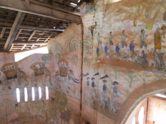 Peintures intérieures – temple de Vat Taléo Kao – province de Savannakhet